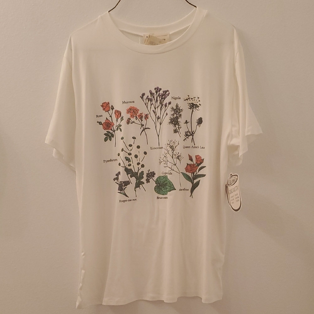 Floral Graphic White T-Shirt